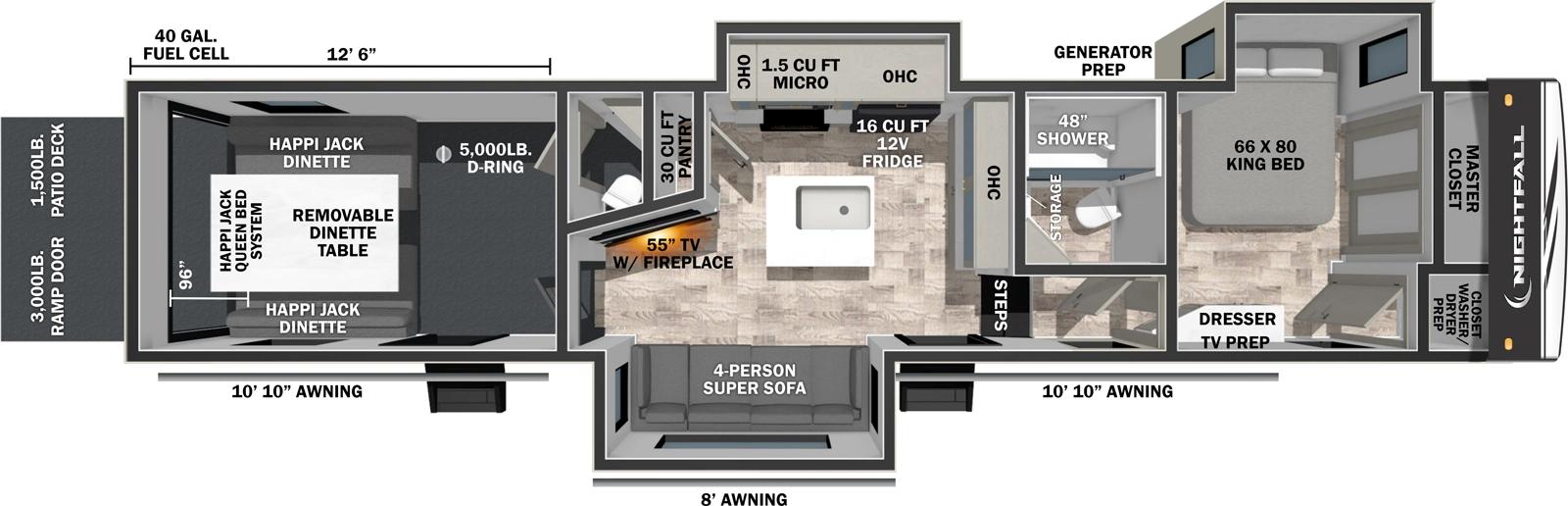 Nightfall 343NHD Floorplan